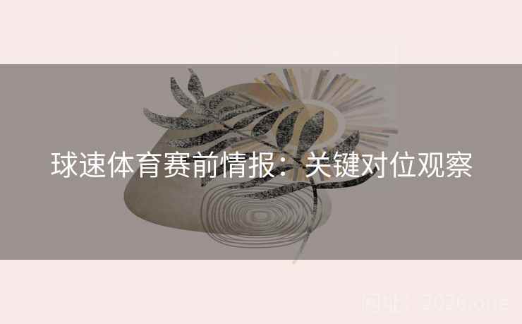球速体育赛前情报:关键对位观察