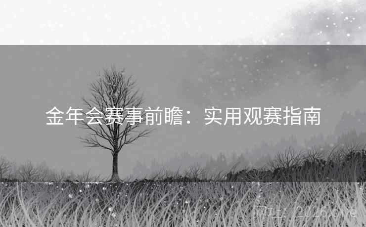 金年会赛事前瞻:实用观赛指南