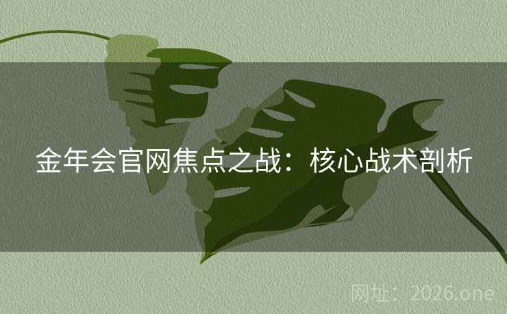 金年会官网焦点之战：核心战术剖析