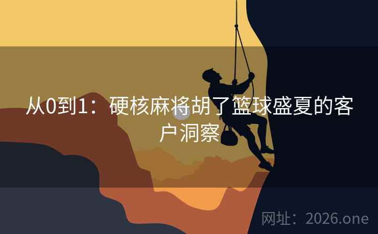 从0到1：硬核麻将胡了篮球盛夏的客户洞察